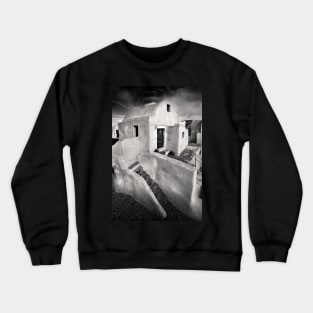 The humble Acropolis of Pyrgos village - Santorini, Greece. Crewneck Sweatshirt